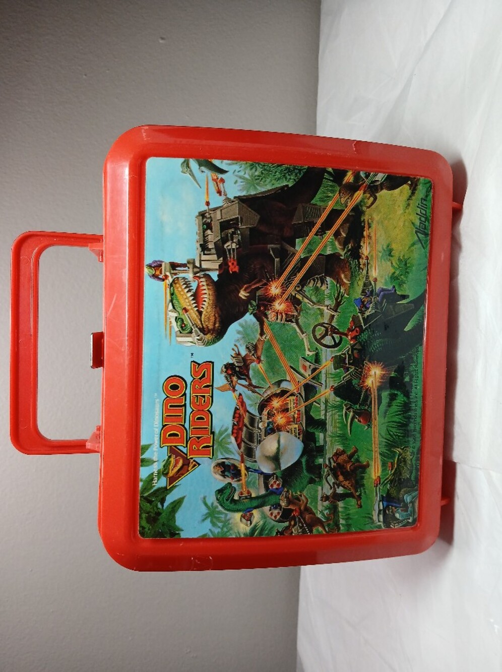 Lee Red Dino Riders Lunch Box Dinosaur Battle Thermos Mouthpiece And Lid